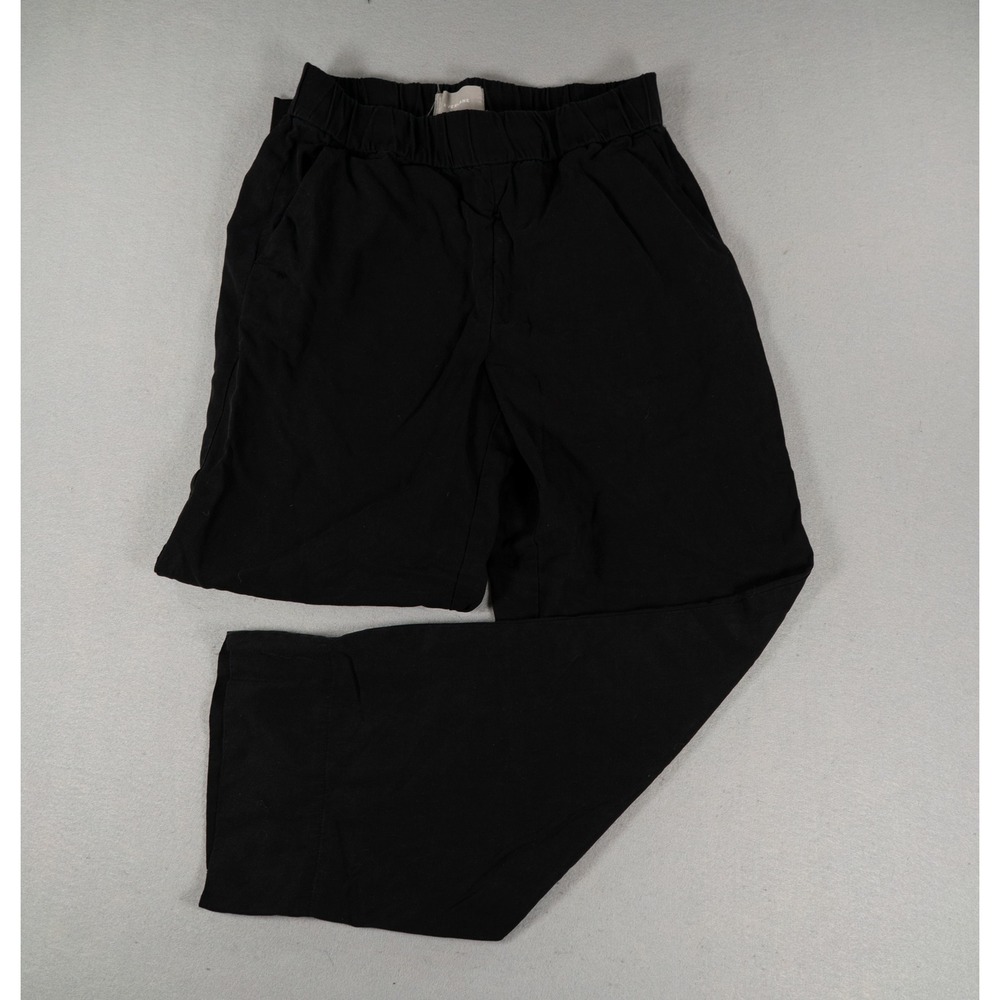 Everlane Womens Wide Leg Pants Elastic Waist Black Size 6 Lyocell Minimalist